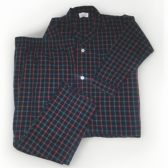 Oscar de la Renta Other - Oscar de la Renta Men’s M/L Pajamas Set Blue Red Plaid Designer Luxury Sleepwear